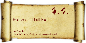 Hetzel Ildikó névjegykártya